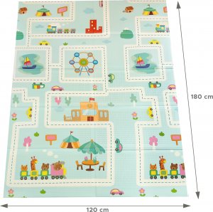 Happy Kiddo Mata piankowa składana dwustronna duża edukacyjna dla dzieci XPE 120x180 cm 6