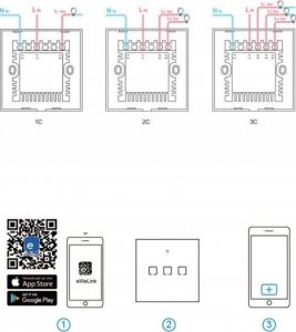 Sonoff DOTYKOWY WŁĄCZNIK ŚWIATŁA WIFI SONOFF T0EU1C-TX 14