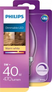 Philips Philips Candle & Lustre (Dimmable), 3.4 W, 40 W, E14, 470 lm, 15000 h, Warm glow 5