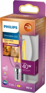 Philips Philips Candle & Lustre (Dimmable), 3.4 W, 40 W, E14, 470 lm, 15000 h, Warm glow 6