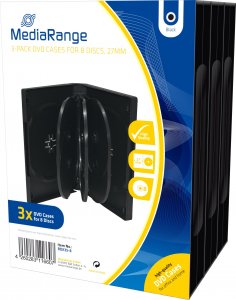 MediaRange MediaRange DVD-Leerhülle für 8 Dics 27mm schwarz 3pcs 2