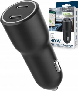 Ładowarka Gembird GEMBIRD Ładowarka samochodowa 2x USB Typ-C 40W 4A czarna 4
