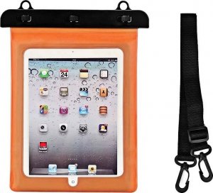 Etui na tablet Hurtel Etui wodoszczelne na tablet PVC z regulowanym paskiem Outdoor - pomarańczowe Etui wodoszczelne na tablet PVC z regulowanym paskiem Outdoor - pomarańczowe 1