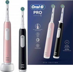 Szczoteczka Oral-B Pro Series 1 Cross Action zestaw 2-pack Black + Pink Black/Pink 2