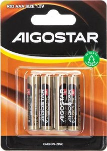 Aigostar  Bateria cynkowo-węglowa R03 AAA 1.5V 4 szt. Bateria cynkowo-węglowa R03 AAA 1.5V 4 szt. 1