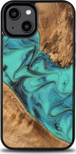BeWood Etui z drewna i żywicy na iPhone 15 Plus Bewood Unique Turquoise - turkusowo-czarne 1