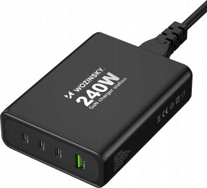 Ładowarka Wozinsky Ładowarka sieciowa GaN Wozinsky WGCSB 240W USB-A / 3 x USB-C - czarna 2