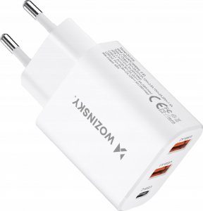 Ładowarka Wozinsky Ładowarka sieciowa Wozinsky CWCUCW 30W USB-C / 2 x USB-A - biała 5