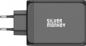 Ładowarka Silver Monkey Ładowarka GaN Silver Monkey SMA153 200W 3xUSB-C PD USB-A QC 3.0 - czarna 3