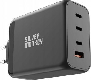 Ładowarka Silver Monkey Ładowarka GaN Silver Monkey SMA153 200W 3xUSB-C PD USB-A QC 3.0 - czarna 4