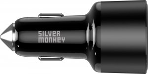 Ładowarka Silver Monkey Ładowarka samochodowa Silver Monkey SMA014 100W 1xUSB-C PD 1xUSB-A QC 3.0 - czarna 2