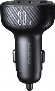 Ładowarka Joyroom Ładowarka samochodowa Joyroom JR-CCD04 30W 2x USB-C USB-A z wyświetlaczem - czarna 2