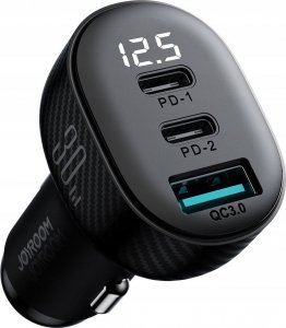 Ładowarka Joyroom Ładowarka samochodowa Joyroom JR-CCD04 30W 2x USB-C USB-A z wyświetlaczem - czarna 4