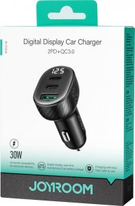 Ładowarka Joyroom Ładowarka samochodowa Joyroom JR-CCD04 30W 2x USB-C USB-A z wyświetlaczem - czarna 5