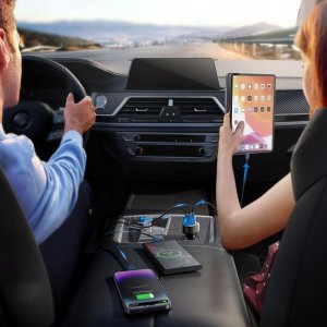 Ładowarka Joyroom Ładowarka samochodowa Joyroom JR-CCD04 30W 2x USB-C USB-A z wyświetlaczem - czarna 9