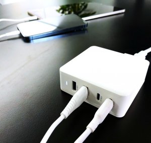 Ładowarka Dudao Szybka ładowarka sieciowa GaN 100W 2 x USB-C / 2 x USB Dudao A100EU - biała 11