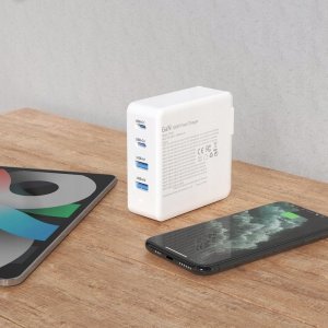 Ładowarka Dudao Szybka ładowarka sieciowa GaN 100W 2 x USB-C / 2 x USB Dudao A100EU - biała 2