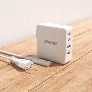 Ładowarka Dudao Szybka ładowarka sieciowa GaN 100W 2 x USB-C / 2 x USB Dudao A100EU - biała 4