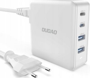 Ładowarka Dudao Szybka ładowarka sieciowa GaN 100W 2 x USB-C / 2 x USB Dudao A100EU - biała 5