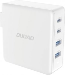 Ładowarka Dudao Szybka ładowarka sieciowa GaN 100W 2 x USB-C / 2 x USB Dudao A100EU - biała 7