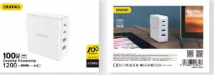 Ładowarka Dudao Szybka ładowarka sieciowa GaN 100W 2 x USB-C / 2 x USB Dudao A100EU - biała 9