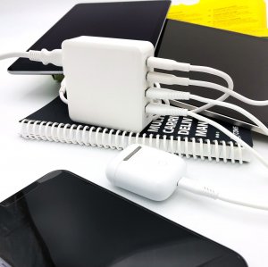 Ładowarka Dudao Szybka ładowarka sieciowa GaN 100W 2 x USB-C / 2 x USB Dudao A100EU - biała 10