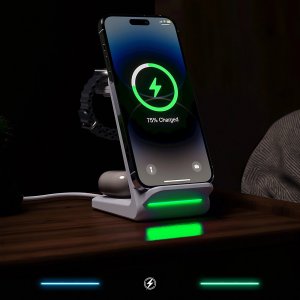 Ładowarka Choetech Stacja ładująca indukcyjna 3w1 Choetech T608 15W - biała 8