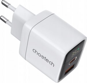 Ładowarka Choetech Ładowarka sieciowa Choetech PD6052 USB-C USB-A PD 35W GaN z wyświetlaczem - biała 2
