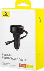 Ładowarka Baseus Ładowarka samochodowa Baseus Enjoyment Pro USB-C (żeńskie) / Lightning (męski) 60W - czarna 5