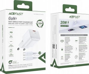 Ładowarka Acefast Ładowarka sieciowa Acefast A73 Mini PD 20W GaN + kabel USB-C - biała 7