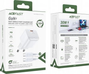 Ładowarka Acefast Ładowarka sieciowa Acefast A77 Mini PD 30W GaN + kabel USB-C - biała 7