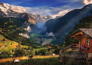 Trefl Puzzle 1000 elementów Premium Plus Dolina Lauterbrunnen Szwajcaria 2