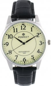 Zegarek Perfect Zegarek męski kwarcowy brązowo-srebrny klasyczny skórzany pasek C426 NoSize 1