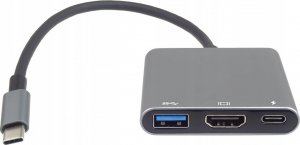 Adapter USB PremiumCord PremiumCord Adaptér USB-C na HDMI + USB3.0 + PD, rozlišení 4K a FULL HD 1080p 1