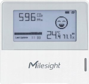 MILESIGHT Milesight AM103 Czujnik jakości powietrza LoRaWAN z wyświetlaczem E-INK 3w1 Pomiar: Temperatury Wilgotności CO2 Kompaktowe Rozmiary Bateryjny 2