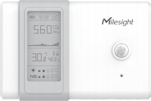 MILESIGHT Milesight AM107 Czujnik monitorowania otoczenia wewnętrznego LoRaWAN 7w1 Pomiary: Temperatury Wilgotności Co2 Ciśnienia Ruchu Natężenia Światła TVOC wyświetlacz E-Ink Bateryjny 3
