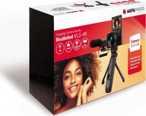 Aparat cyfrowy AgfaPhoto Zestaw VLOG Aparat Cyfrowy 24MP Kamera 4K AgfaPhoto VLG-4K + Pilot Mikrofon 3