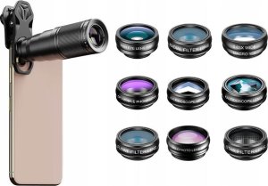 Apexel Zestaw 12w1 Obiektyw 22x Tele / Fisheye / Makro 15x / Wide 0.63x / Filtr Cpl Na Telefon Smartfon Apexel / Apl-22xdg9 2