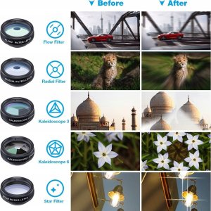 Apexel Zestaw 12w1 Obiektyw 22x Tele / Fisheye / Makro 15x / Wide 0.63x / Filtr Cpl Na Telefon Smartfon Apexel / Apl-22xdg9 9