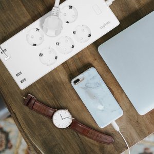 LogiLink LogiLink 6 gniazd Wi-Fi smart 1.8m biała 6