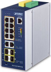 Switch Planet PLANET IP30 Industrial L2+/L4 8-Port Zarządzany L2+ Gigabit Ethernet (10/100/1000) Aluminium, Niebieski 1