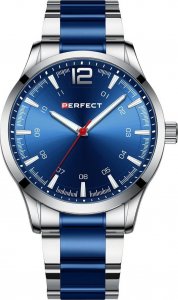 Zegarek Perfect Srebrny zegarek męski bransoleta duży solidny Perfect M115 NoSize 1