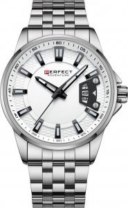 Zegarek Perfect Srebrny zegarek męski bransoleta duży solidny Perfect M144 NoSize 1
