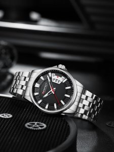 Zegarek Perfect Srebrny zegarek męski bransoleta duży solidny Perfect M144 NoSize 4