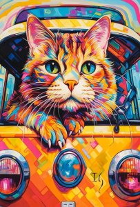 Castor Puzzle 1000 elementów Cat Bus Travel 1