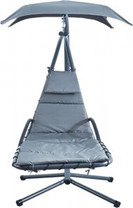 Saska Garden Huśtawka fotel bujany z parasolem Lizbona ciemno szara 2