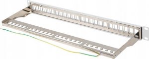 Lanberg Patch panel pusty Lanberg PPKS-0924-S 24 port 1U 19" do modułów keystone szary 3