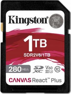 Karta Kingston Canvas React Plus SDXC 1 TB Class 10 UHS-II/U3 V60 (SDR2V6/1TB) 1