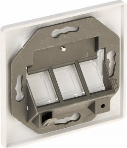 Solarix Gniazdko modularne Solarix na 3 keystony pod tynk białe 4