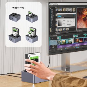 Stacja dokująca Unitek Stacja klonująca dyski 2 x SATA 2,5"/3,5" USB 5Gbps (Y-3026GY01-EU) 5